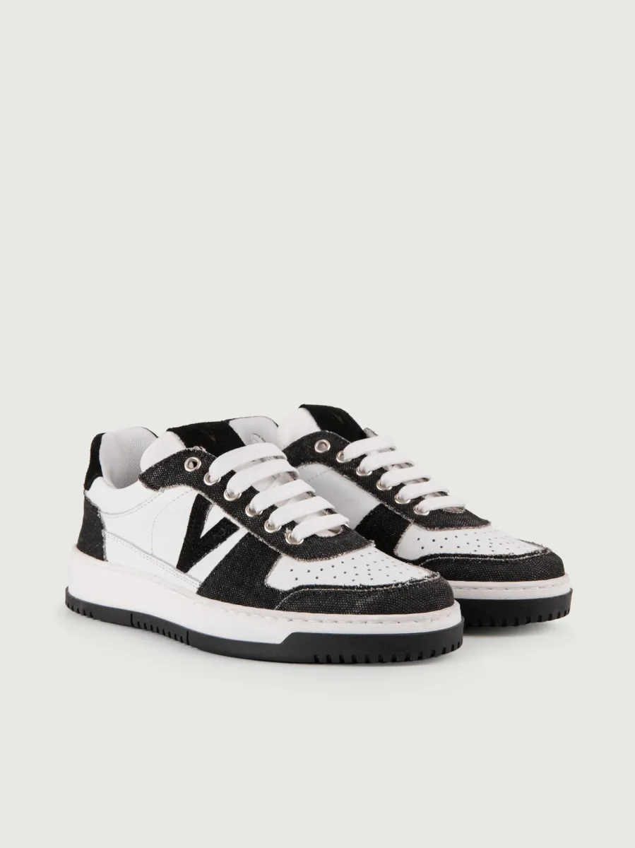 Sneakers COLLEGE VINTAGE nere e bianche - immagine 3