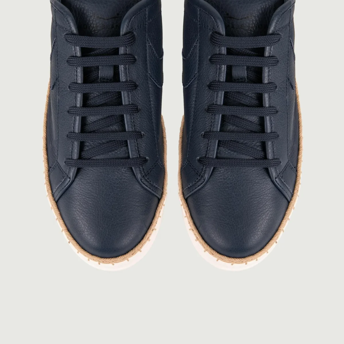 Sneakers Layton in pelle blu dettaglio corda - immagine 5