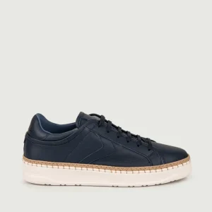 Sneakers Layton in pelle blu dettaglio corda