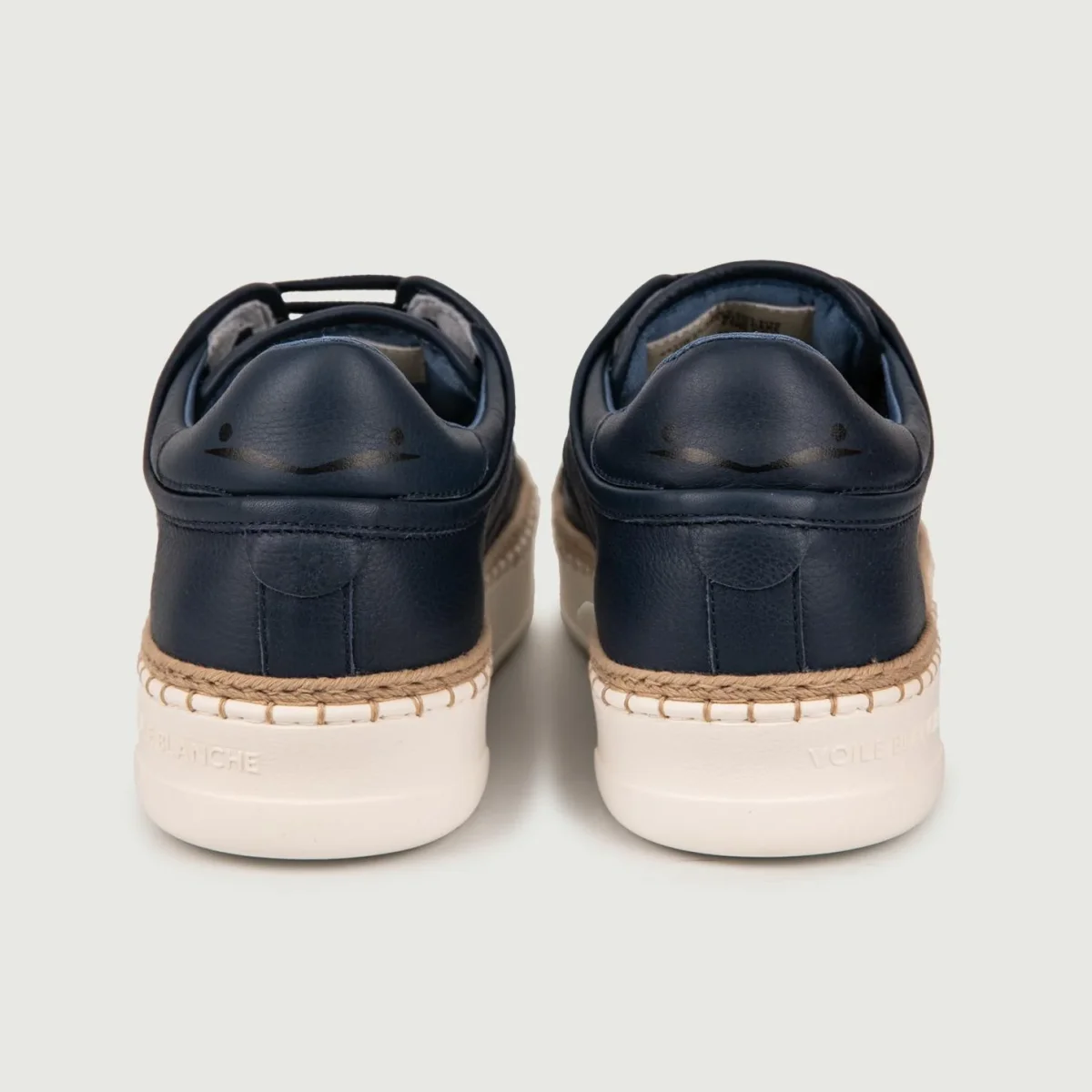 Sneakers Layton in pelle blu dettaglio corda - immagine 4