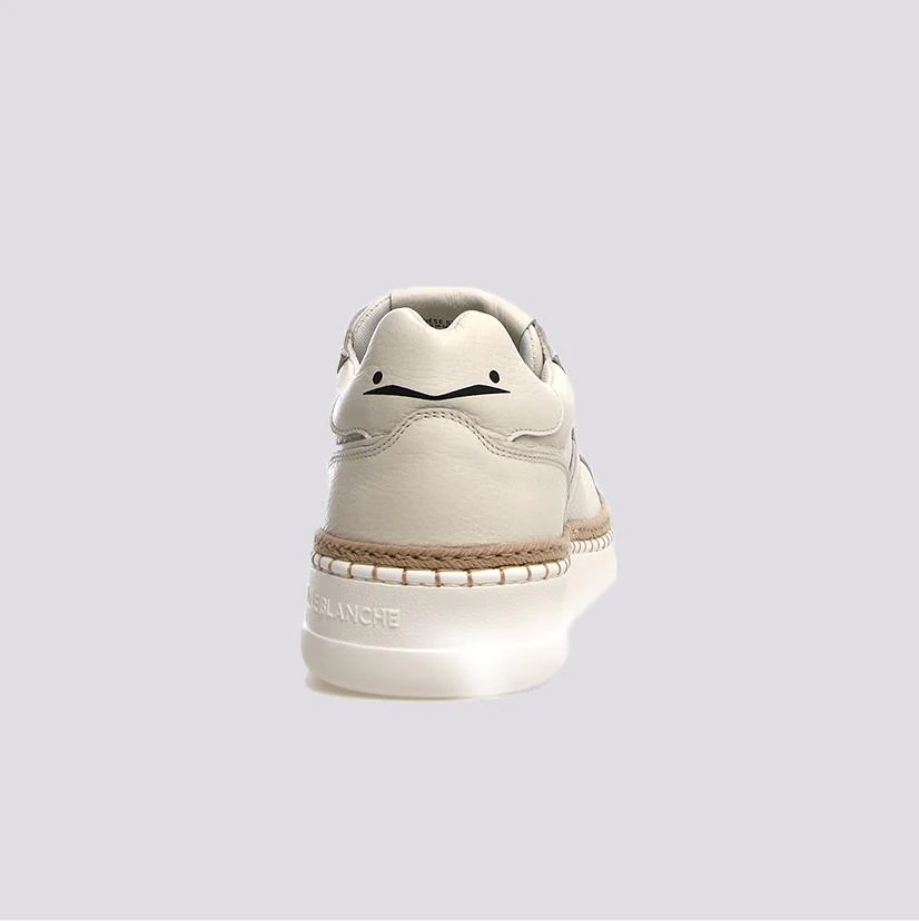 Sneakers in pelle con punta in rafia intrecciata Layton - immagine 5