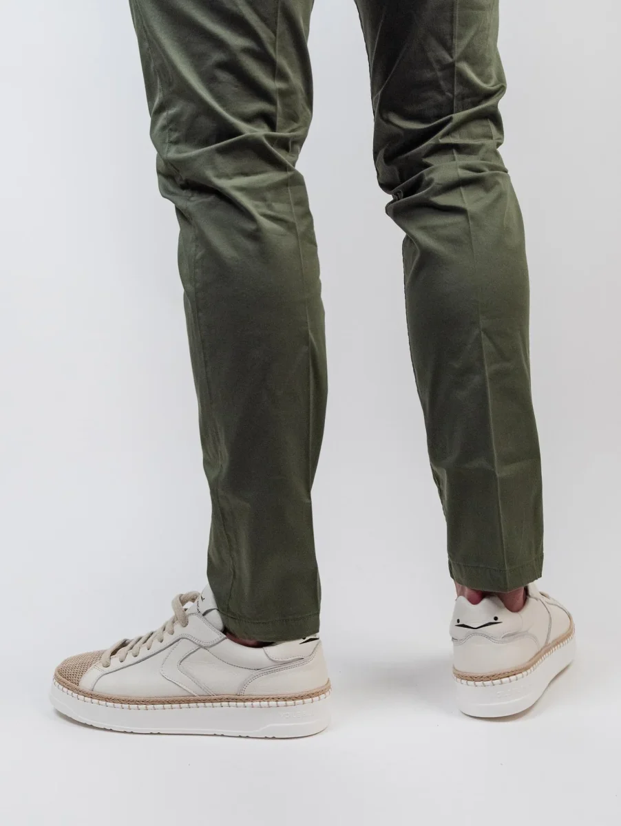 Sneakers in pelle con punta in rafia intrecciata Layton - immagine 9