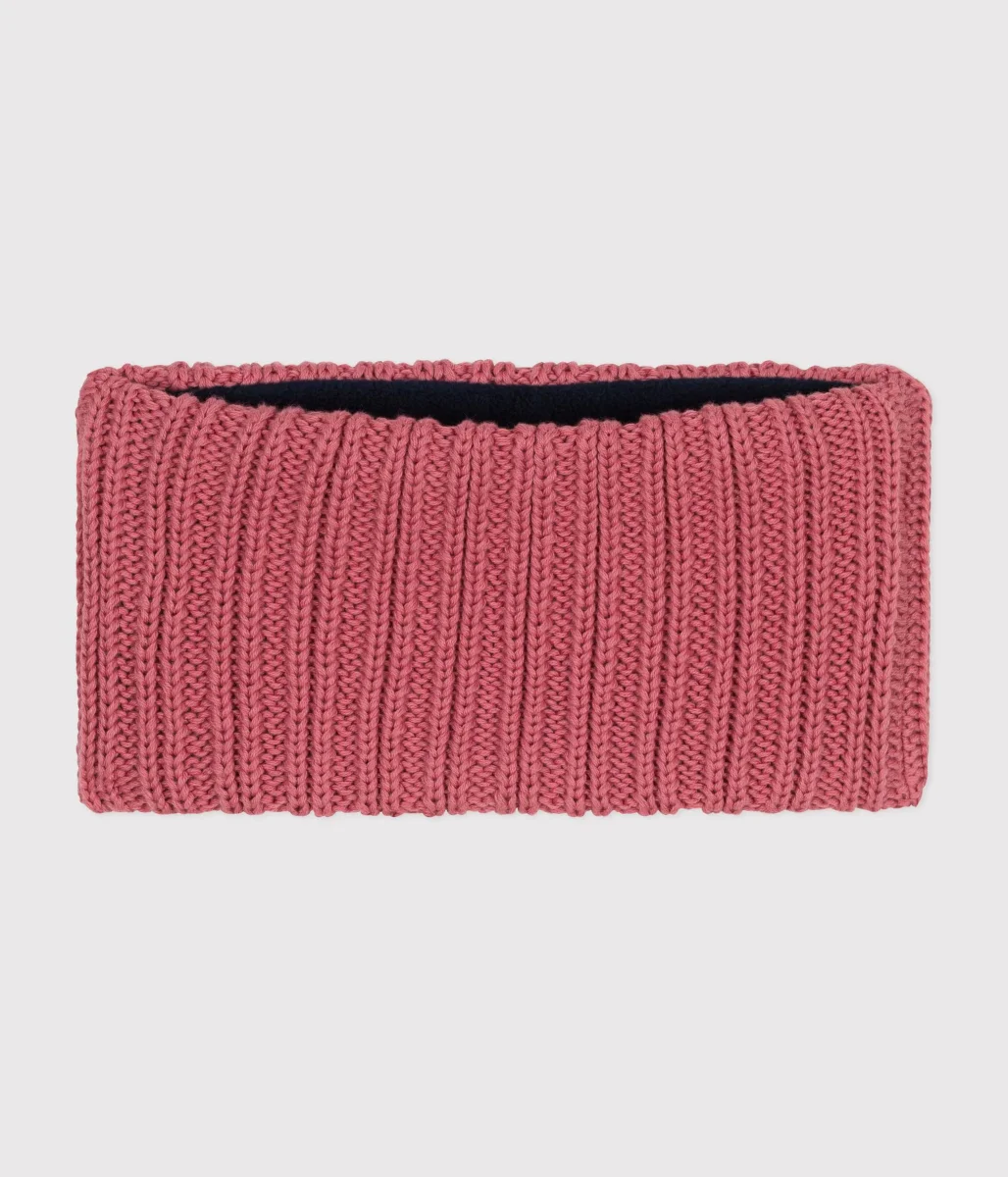 Snood rosa in maglia foderata in pile neonato