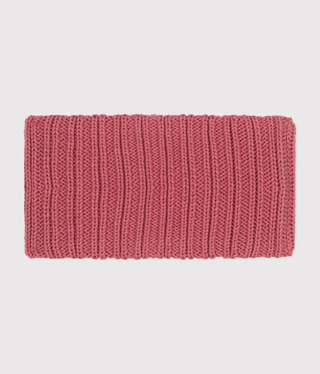 Snood rosa in maglia foderata in pile neonato - immagine 3