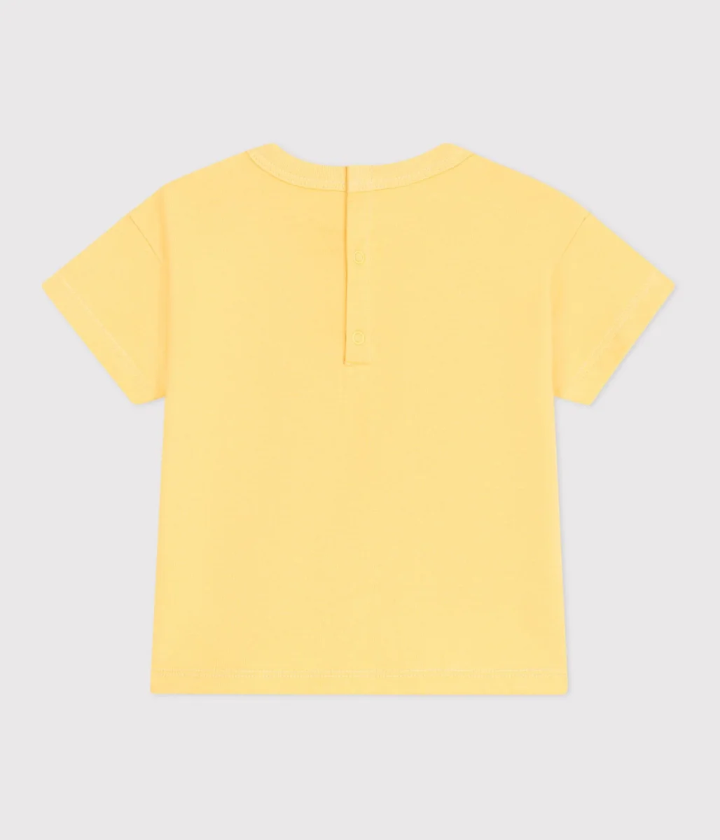 T-SHIRT A MANICHE CORTE TINTA UNITA CON MOTIVO - immagine 3