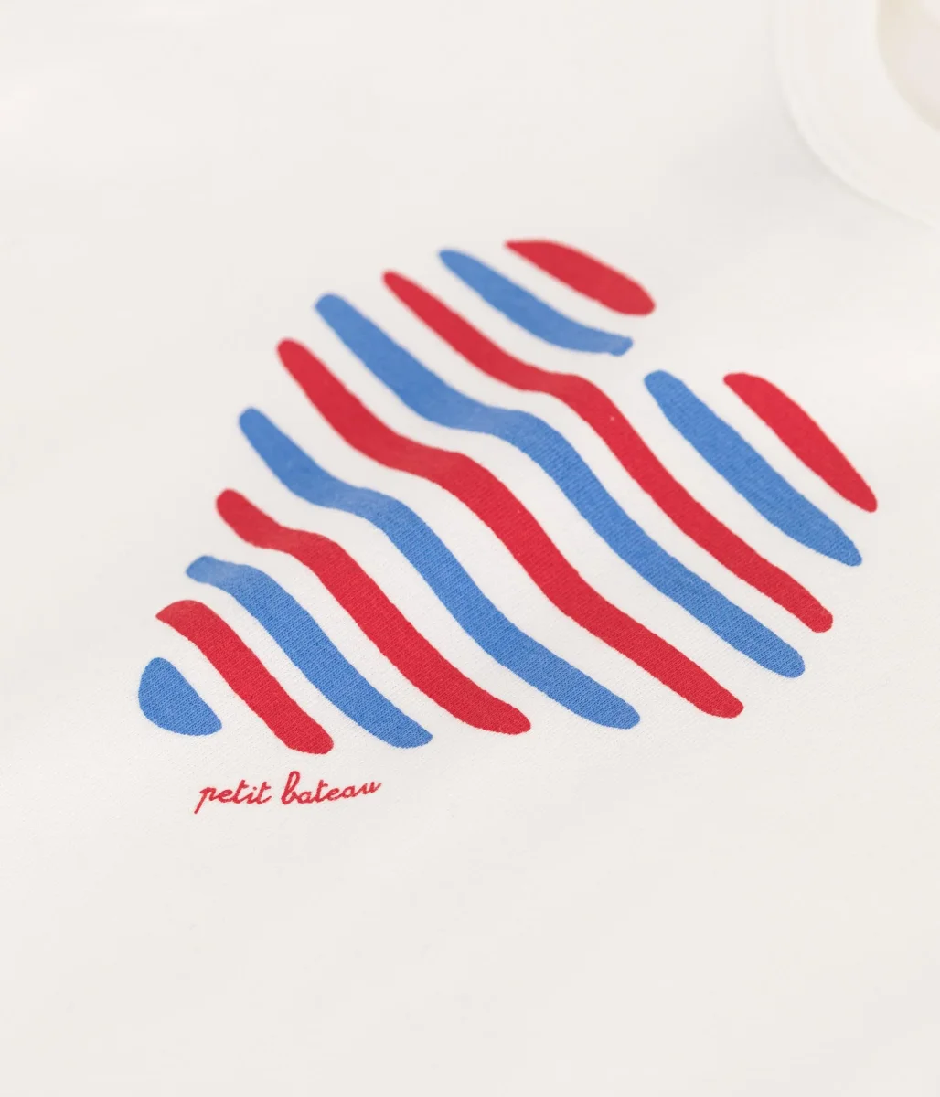 T-SHIRT A MANICHE CORTE TINTA UNITA CON STAMPA - immagine 5