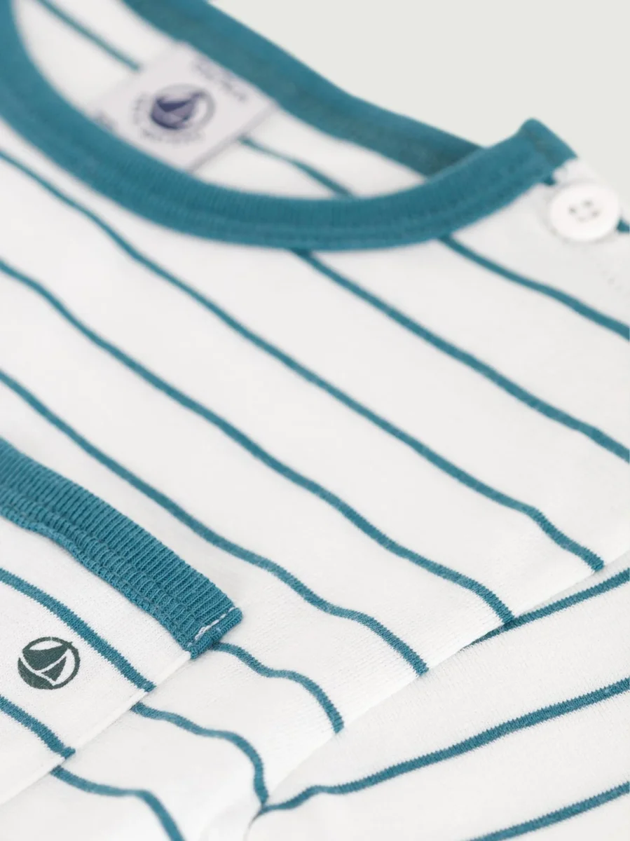 T-SHIRT A MANICHE CORTE in COTONE a righe BEBè - immagine 4