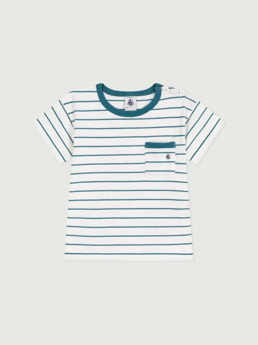 T-SHIRT A MANICHE CORTE in COTONE a righe BEBè