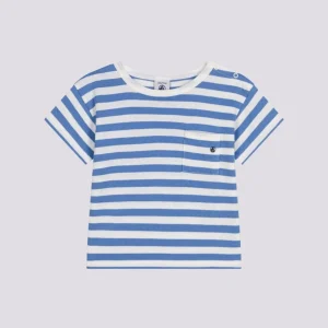 T-SHIRT A RIGHE BEBÈ A MANICHE CORTE IN JERSEY