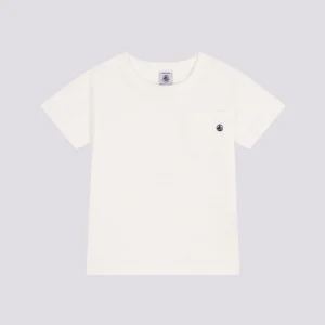 T-SHIRT BIANCA BAMBINO IN JERSEY FIAMMATO