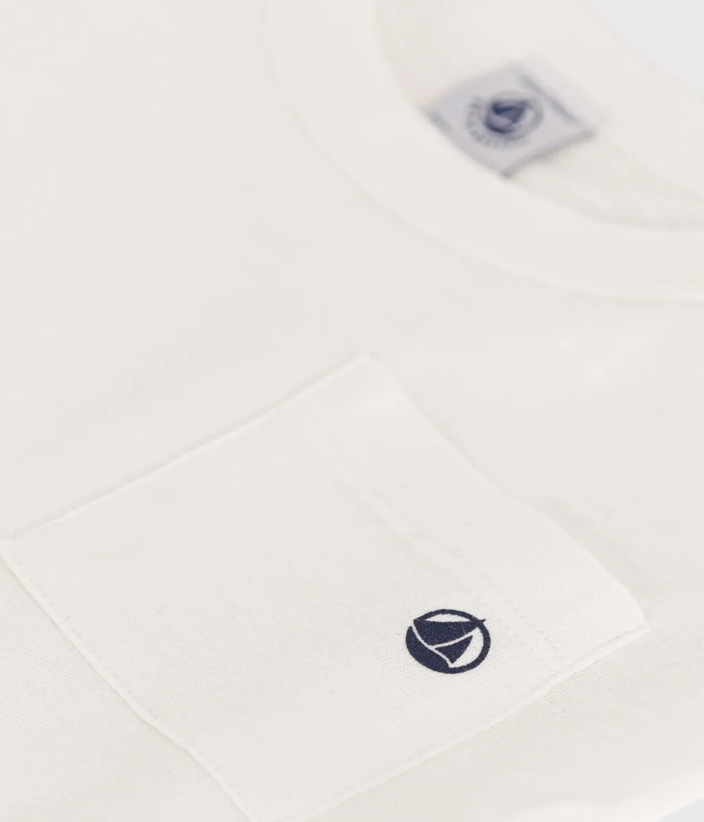 T-SHIRT BIANCA BAMBINO IN JERSEY FIAMMATO - immagine 3