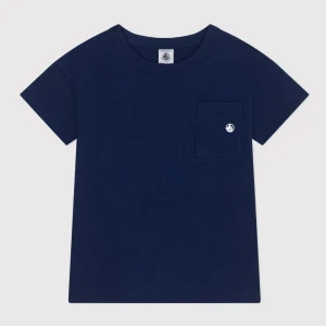 T-SHIRT BLU BAMBINO IN JERSEY FIAMMATO