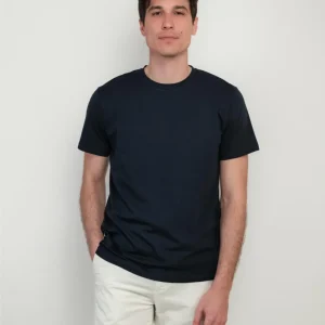 T-SHIRT GIROCOLLO BLU