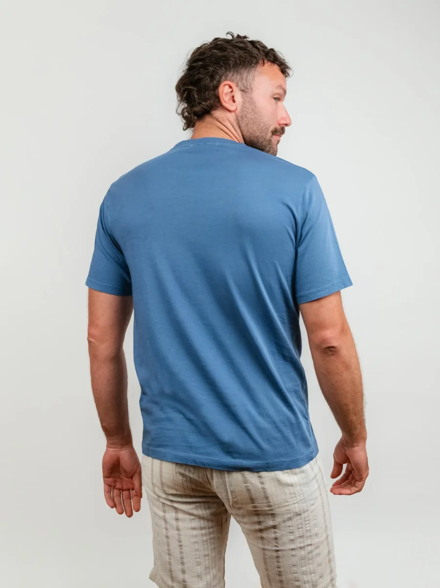 T-SHIRT IN JERSEY BLUE DENIM - immagine 4