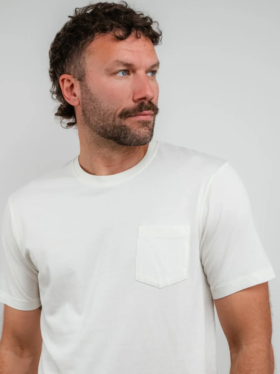 T-SHIRT IN JERSEY CON TASCHINO PANNA - immagine 5