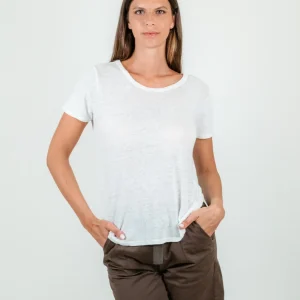 T-SHIRT IN LINO BIANCA