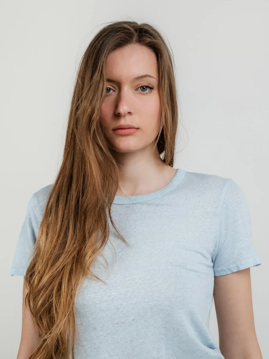 T-SHIRT IN LINO POLVERE - immagine 5