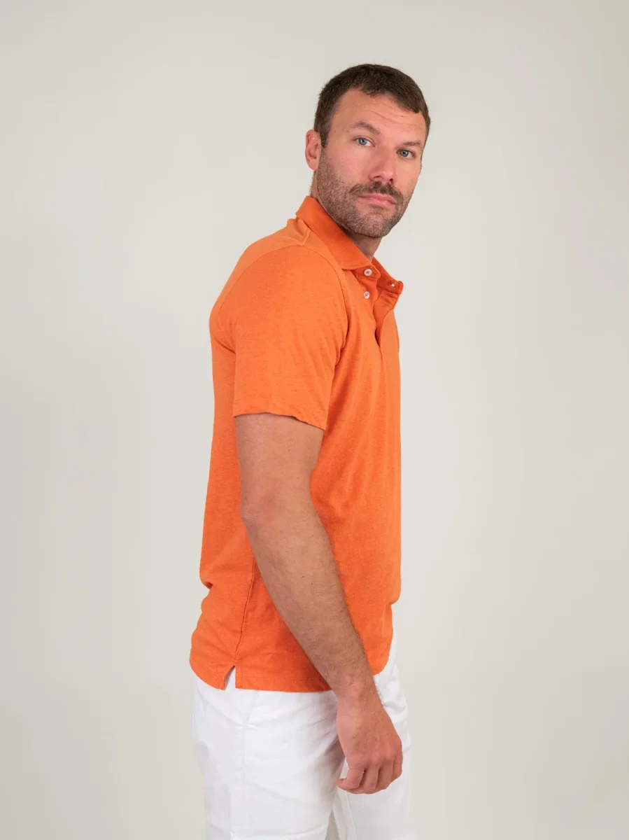 T-SHIRT STILE POLO ARANCIONE - immagine 3