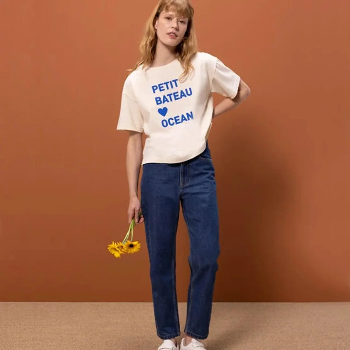 T-shirt Le Boxy larga in cotone donna - immagine 5