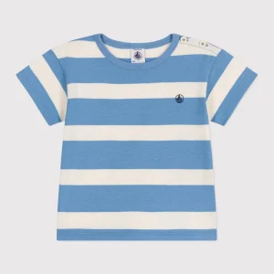 T-shirt a maniche corte in cotone a righe Bebè