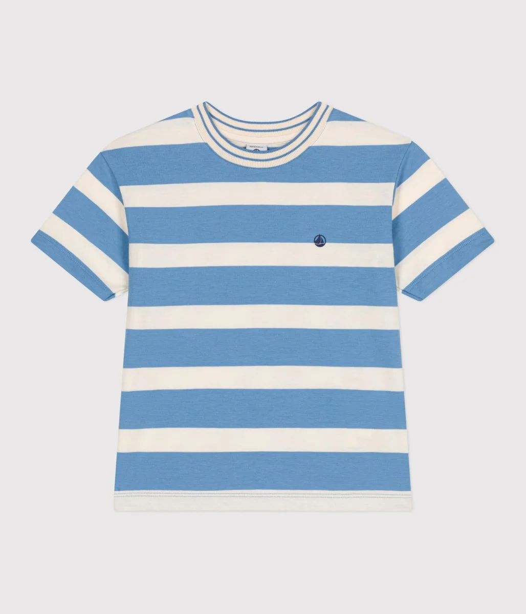 T-shirt a maniche corte in cotone a righe bambino