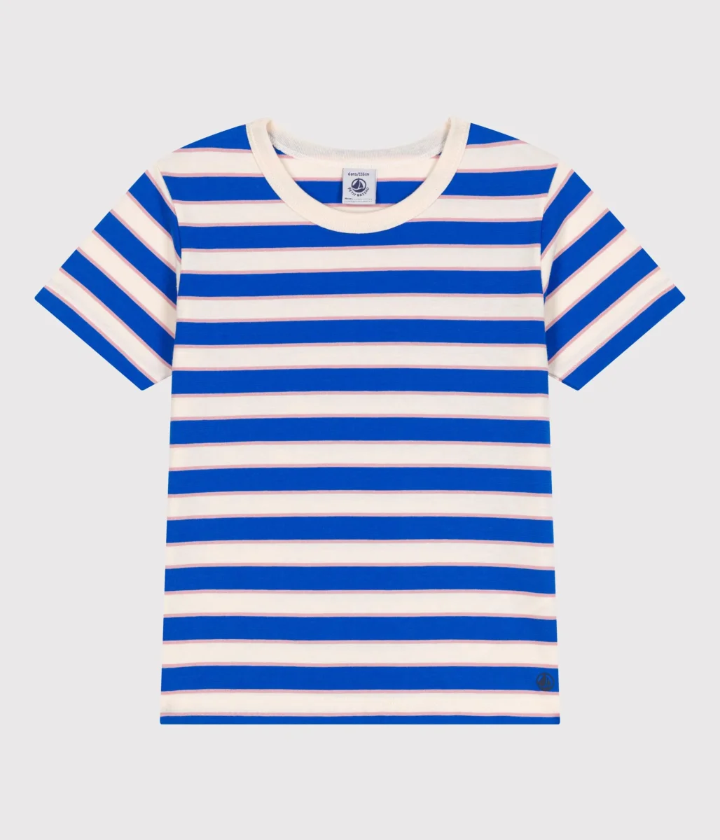 T-shirt a maniche corte in cotone a righe bambino
