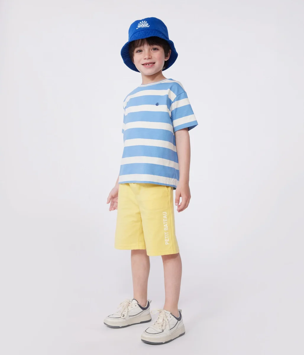 T-shirt a maniche corte in cotone a righe bambino - immagine 5