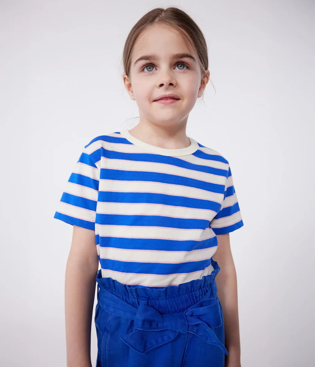 T-shirt a maniche corte in cotone a righe bambino - immagine 4