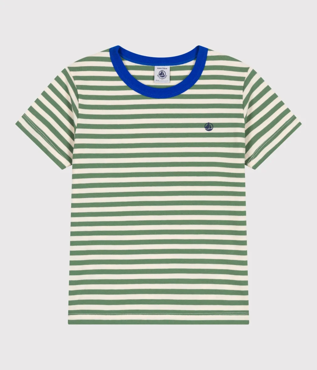 T-shirt a maniche corte in cotone a righe bambino