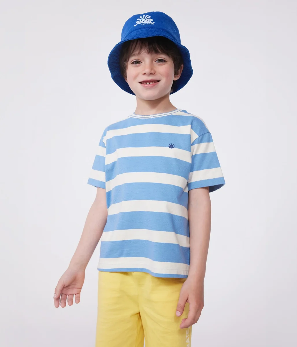 T-shirt a maniche corte in cotone a righe bambino - immagine 4