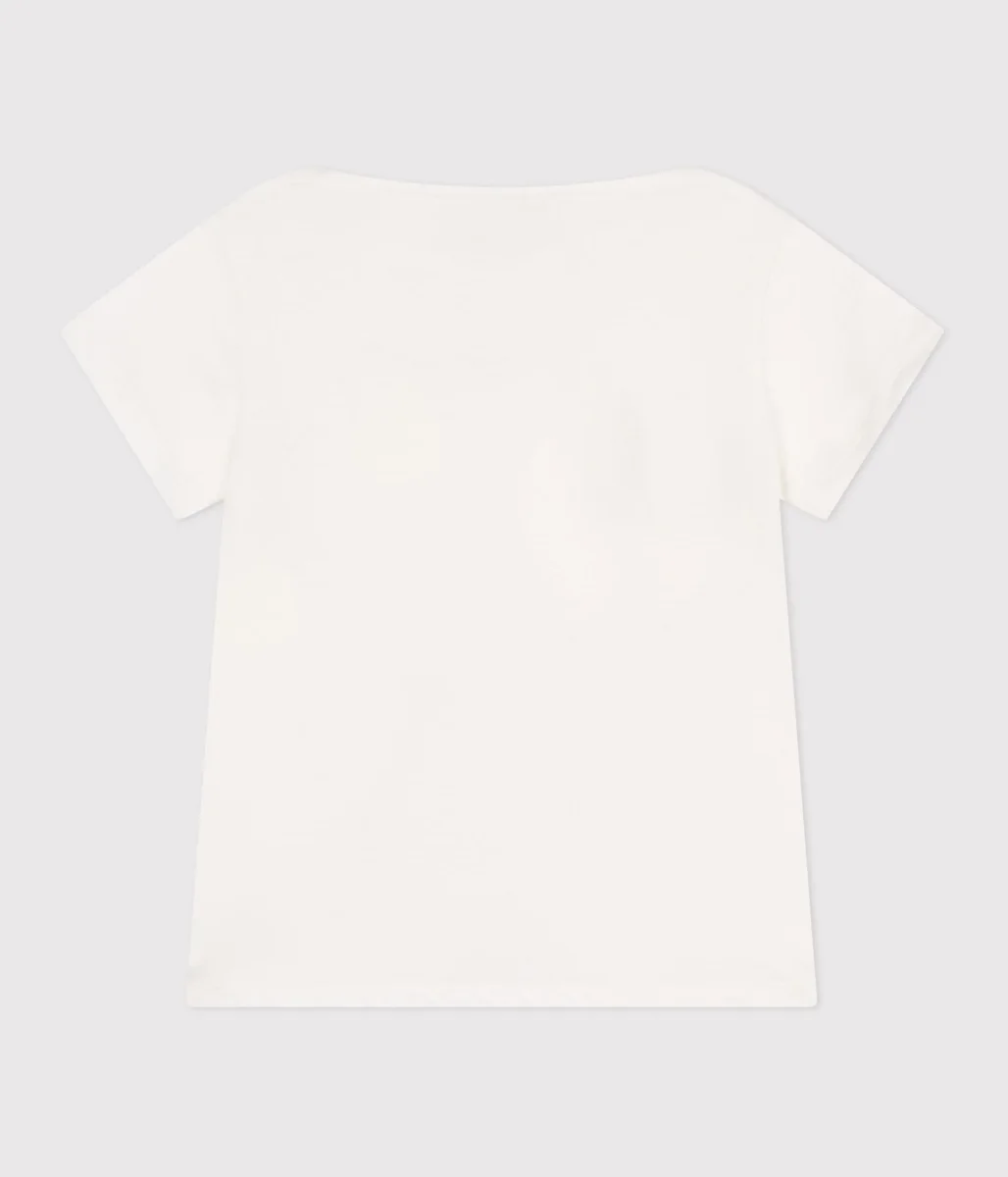 T-shirt a maniche corte in cotone con cuore bambina - immagine 3