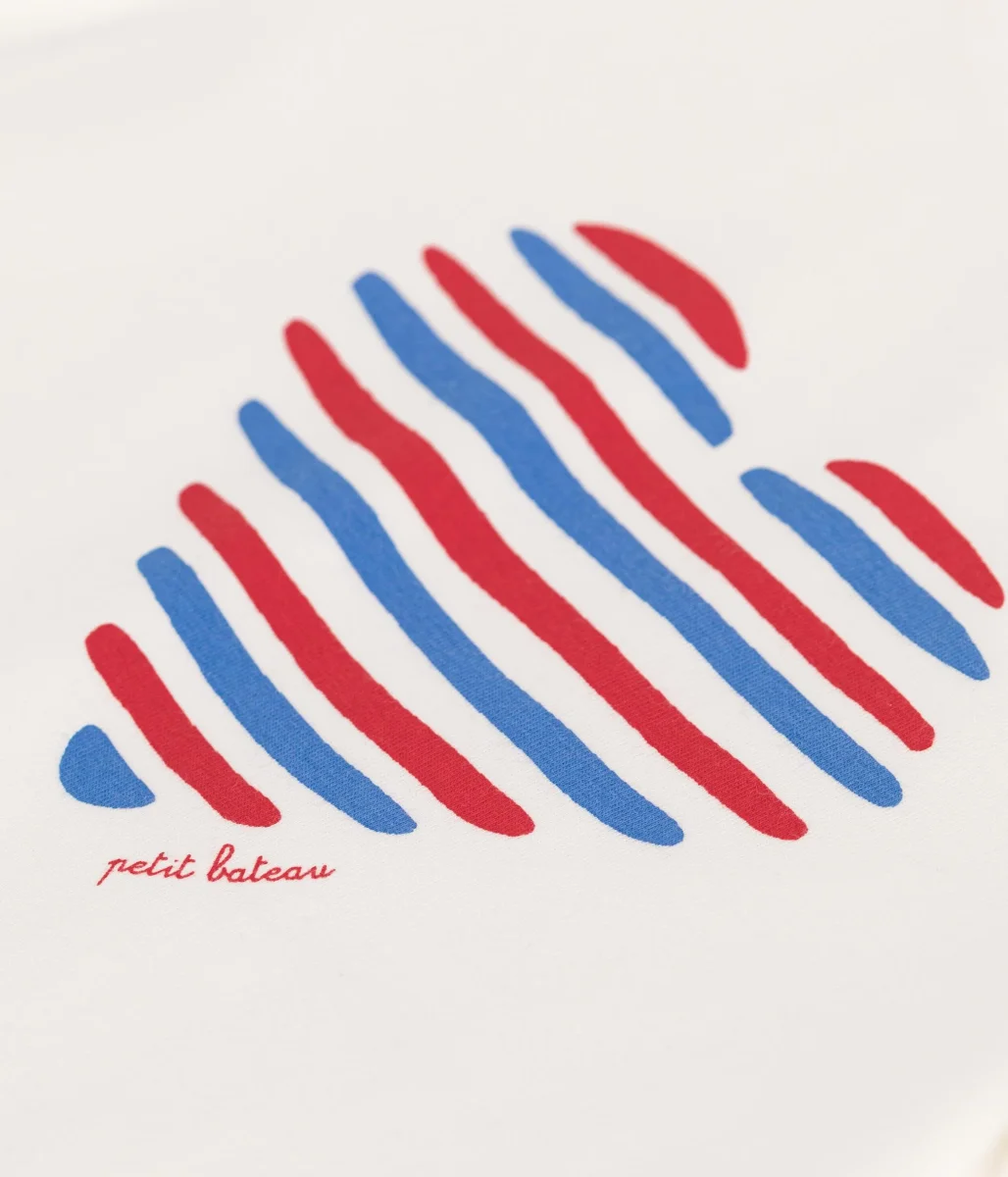 T-shirt a maniche corte in cotone con cuore bambina - immagine 4