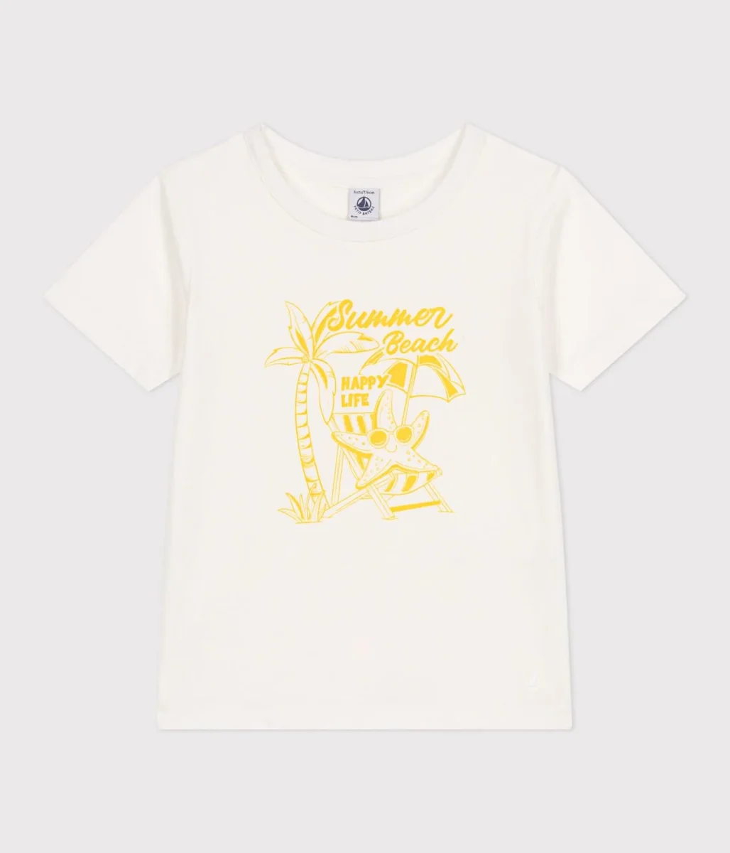 T-shirt a maniche corte in cotone con stampa bambino