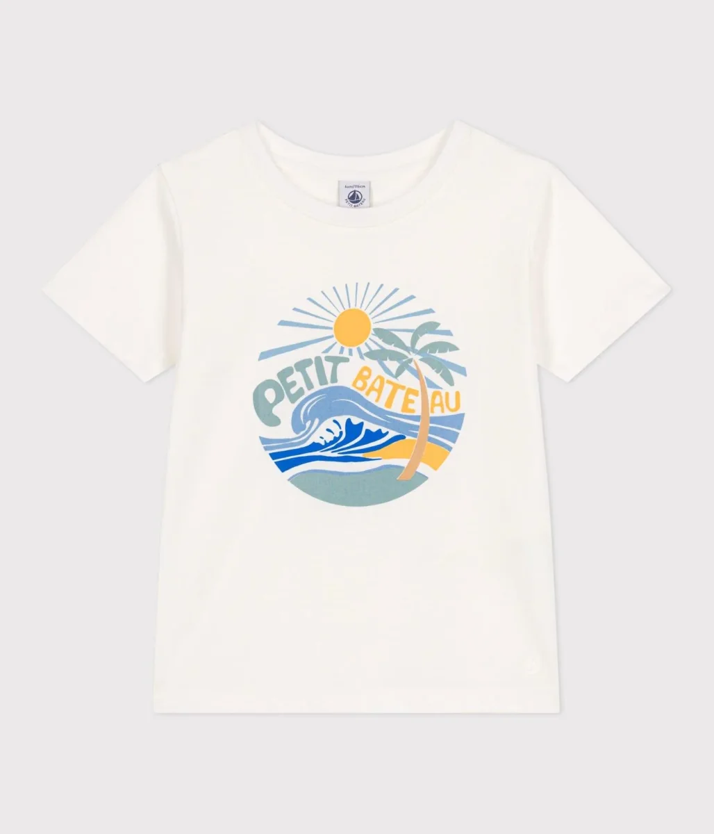 T-shirt a maniche corte in cotone con stampa bambino