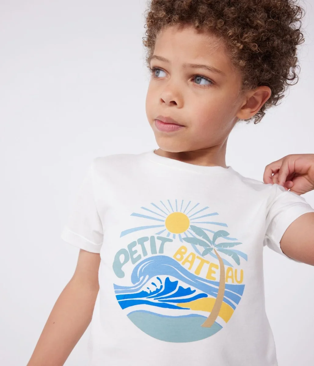 T-shirt a maniche corte in cotone con stampa bambino - immagine 5