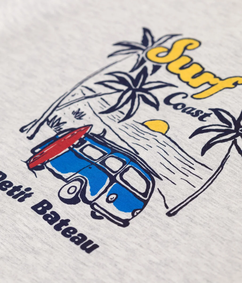 T-shirt a maniche corte in cotone con stampa surf - immagine 4