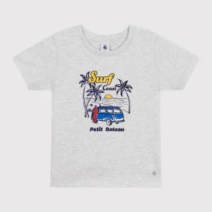T-shirt a maniche corte in cotone con stampa surf