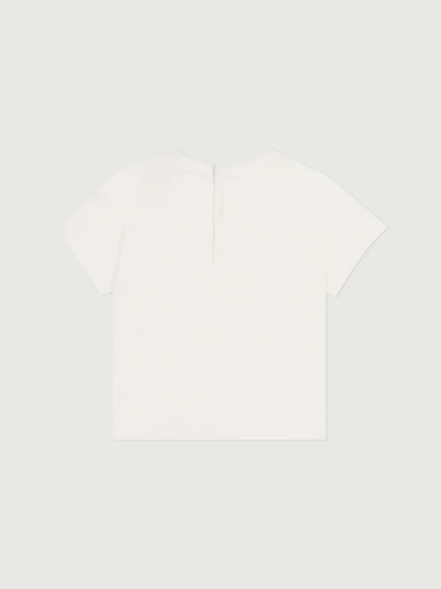 T-shirt a maniche corte in cotone stampa onde - immagine 3