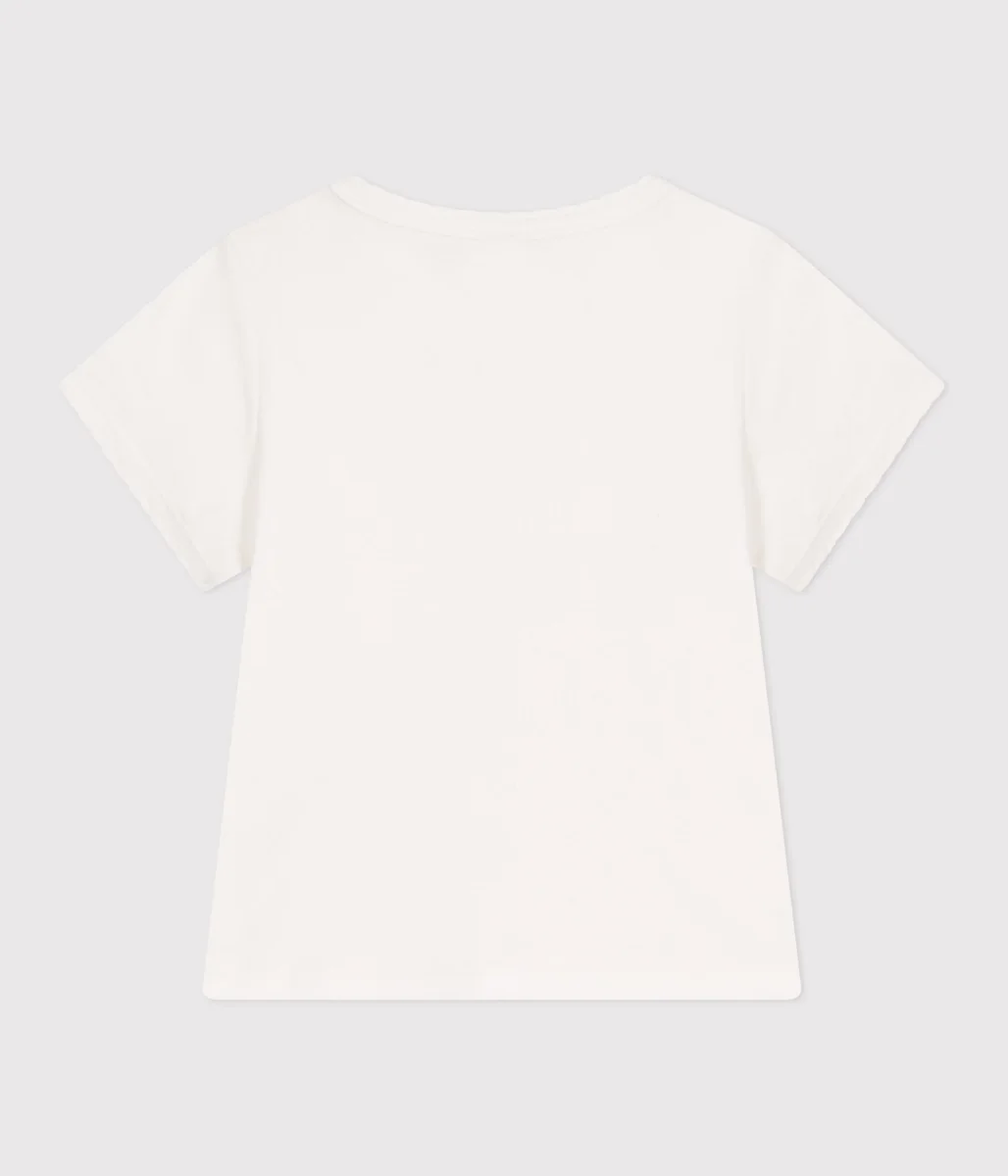 T-shirt a maniche corte in cotone tinta unita bambina - immagine 3