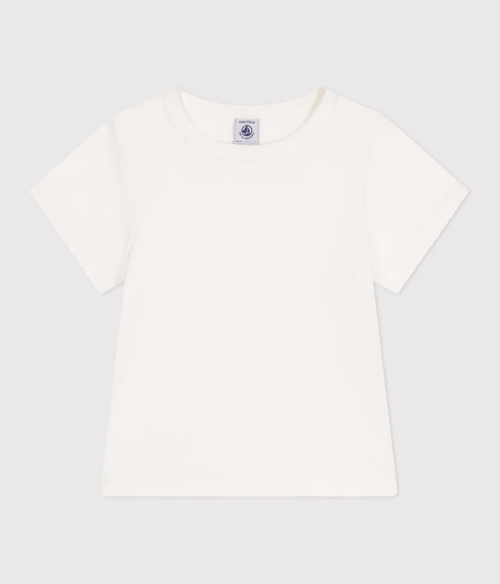 T-shirt a maniche corte in cotone tinta unita bambina