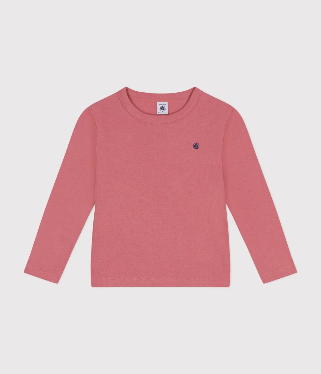 T-shirt a maniche lunghe a costine rosa