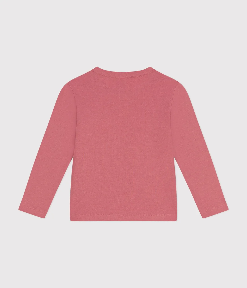 T-shirt a maniche lunghe a costine rosa - immagine 3