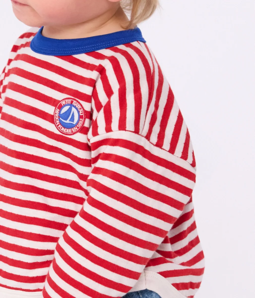 T-shirt a maniche lunghe in cotone a righe neonato - immagine 6