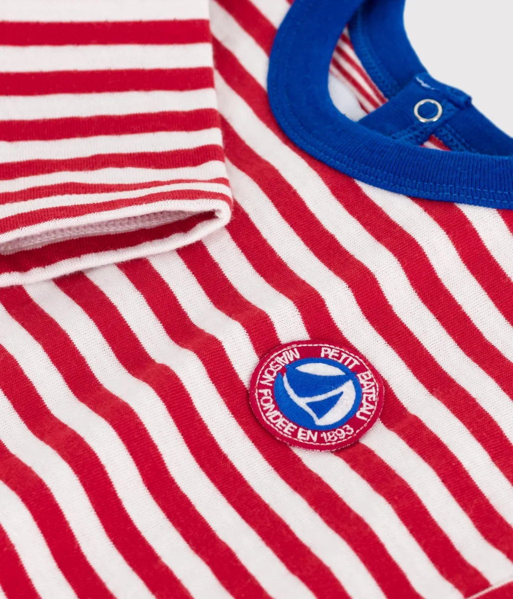 T-shirt a maniche lunghe in cotone a righe neonato - immagine 7