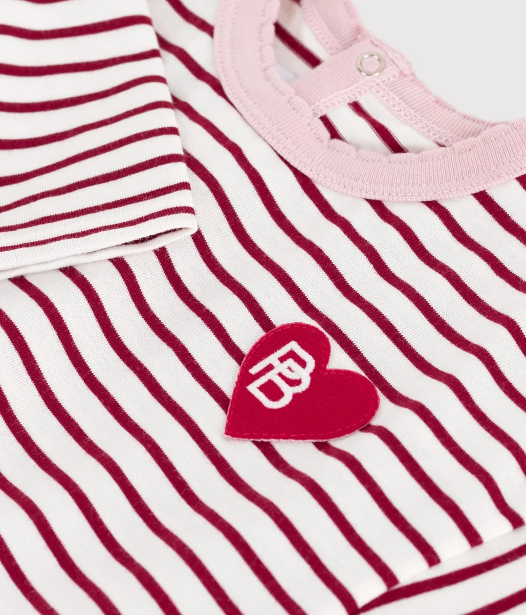 T-shirt a maniche lunghe in cotone a righe neonato - immagine 4