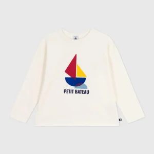 T-shirt a maniche lunghe in cotone con stampa bambina