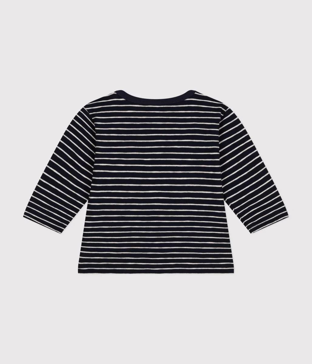 T-shirt a righe bicolore a maniche lunghe - immagine 3