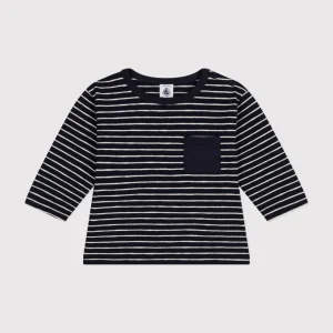 T-shirt a righe bicolore a maniche lunghe