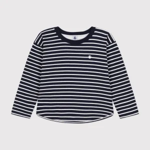 T-shirt a righe marinière a maniche lunghe in tubique