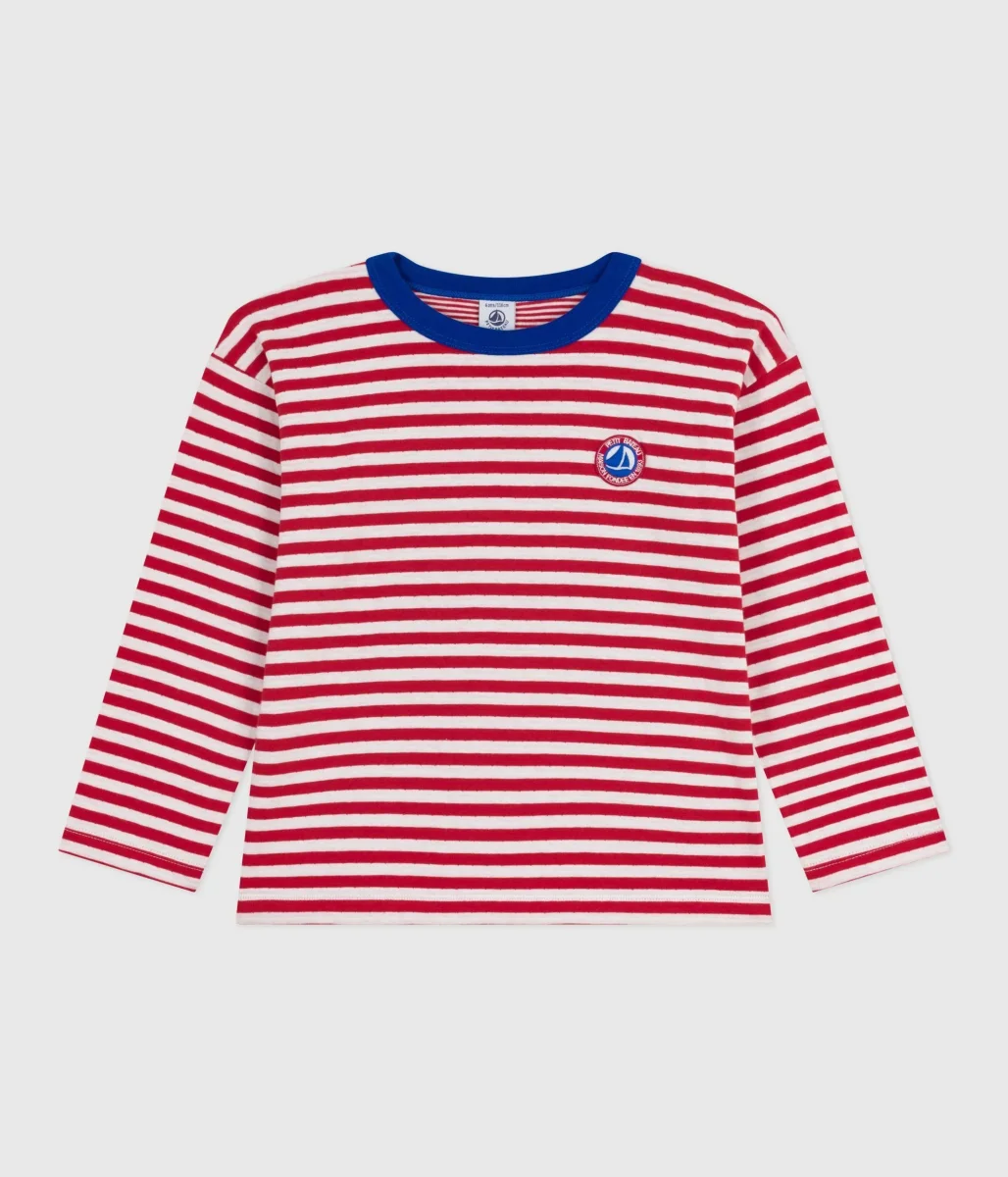 T-shirt bambino mariniere a righe rosse